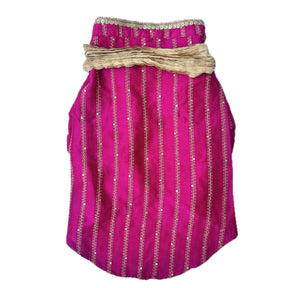 MAGENTA PINK ZARI WORK DOG KURTA