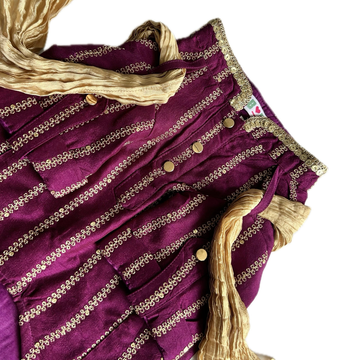 PURPLE ZARI WORK DOG KURTA