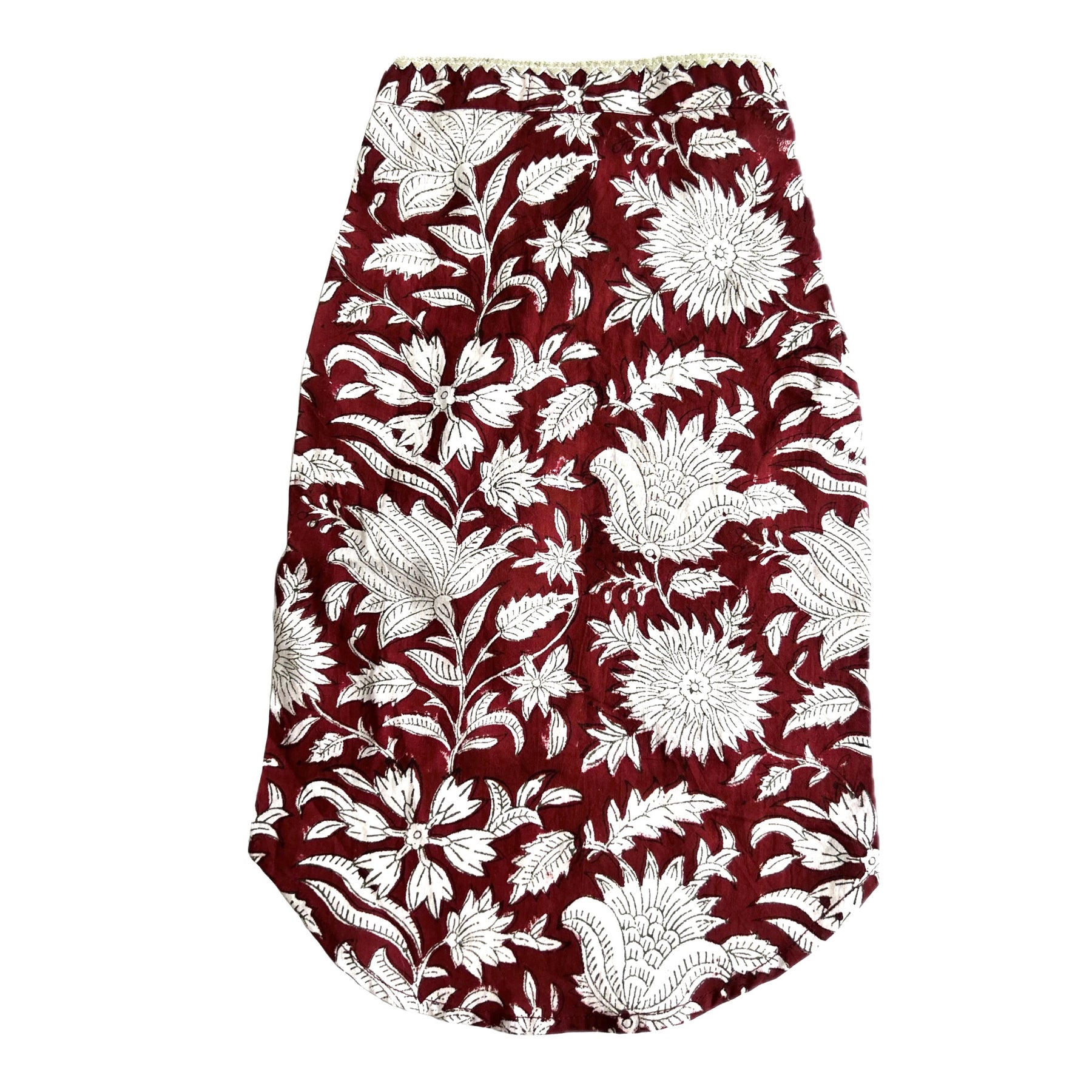 MAROON PHOOL COTTON DOG KURTA