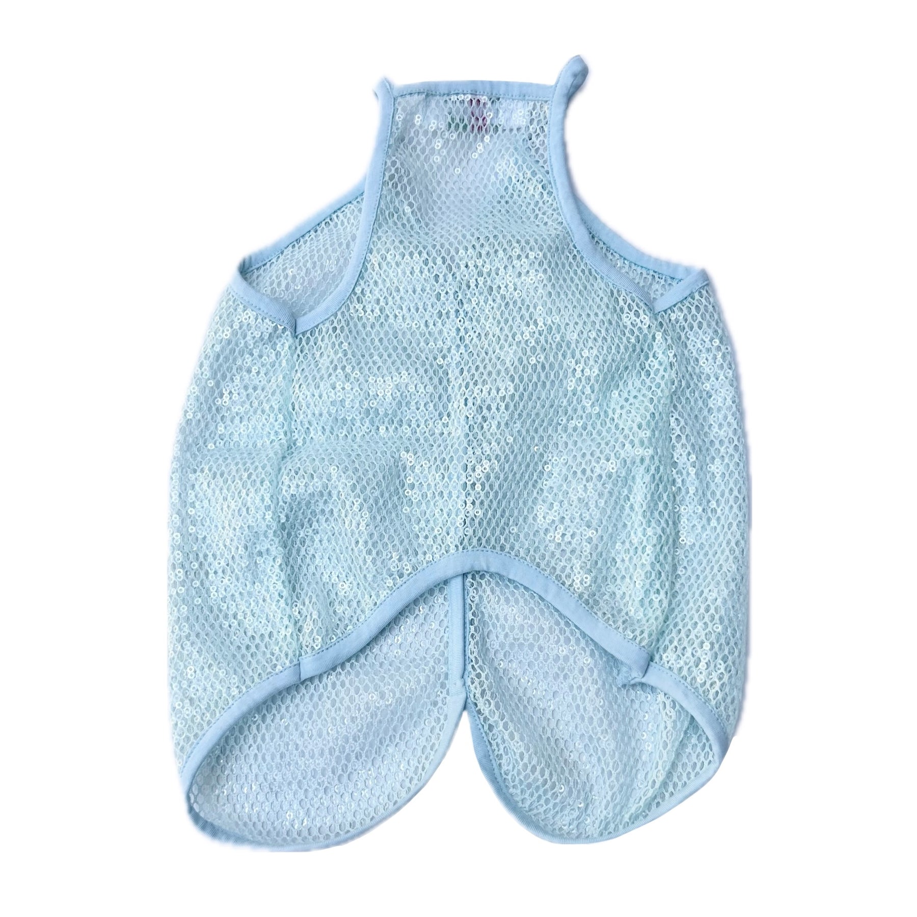 BLUE MESH SEQUINS DOG VEST