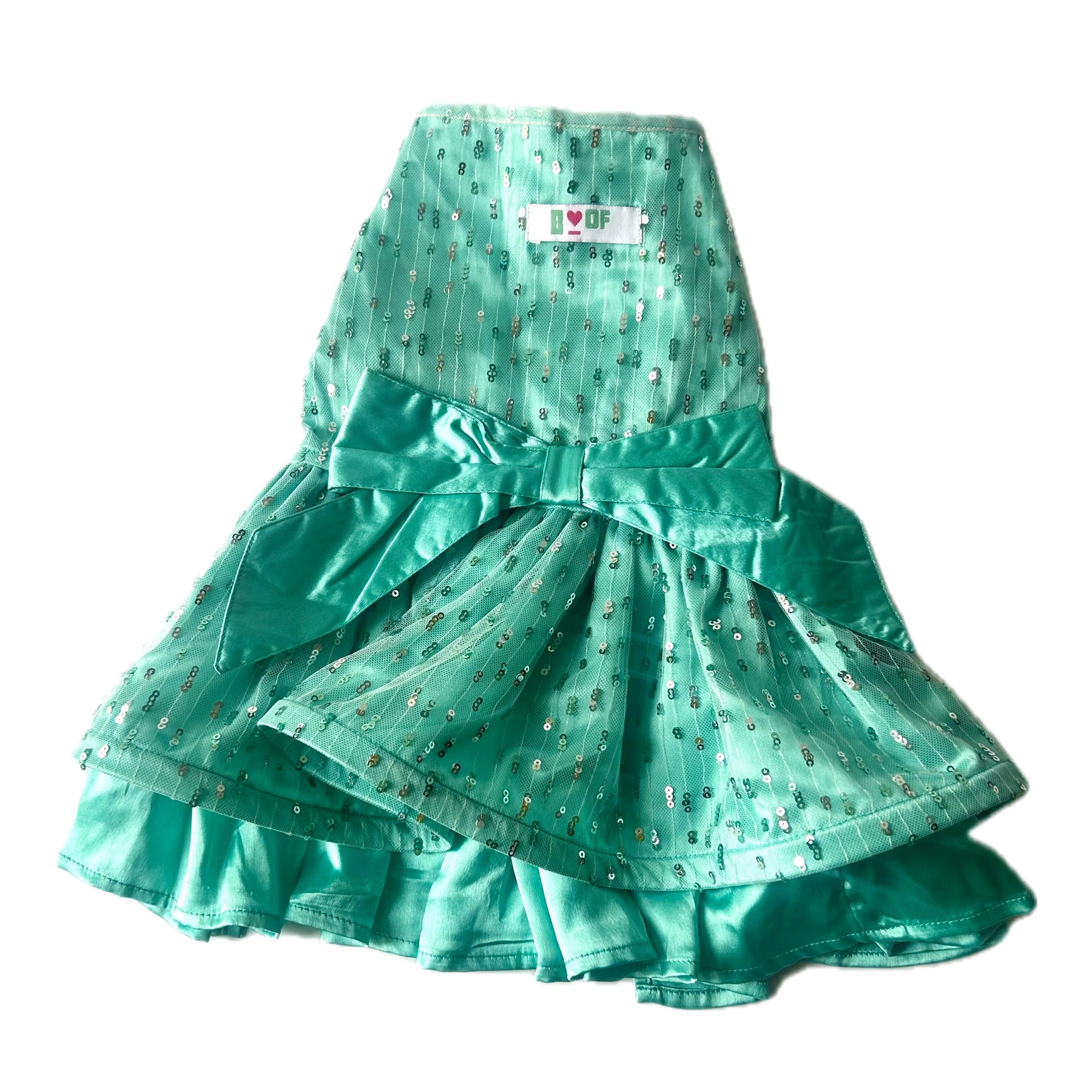 GREEN BIG BOW PRINCESS DRESS