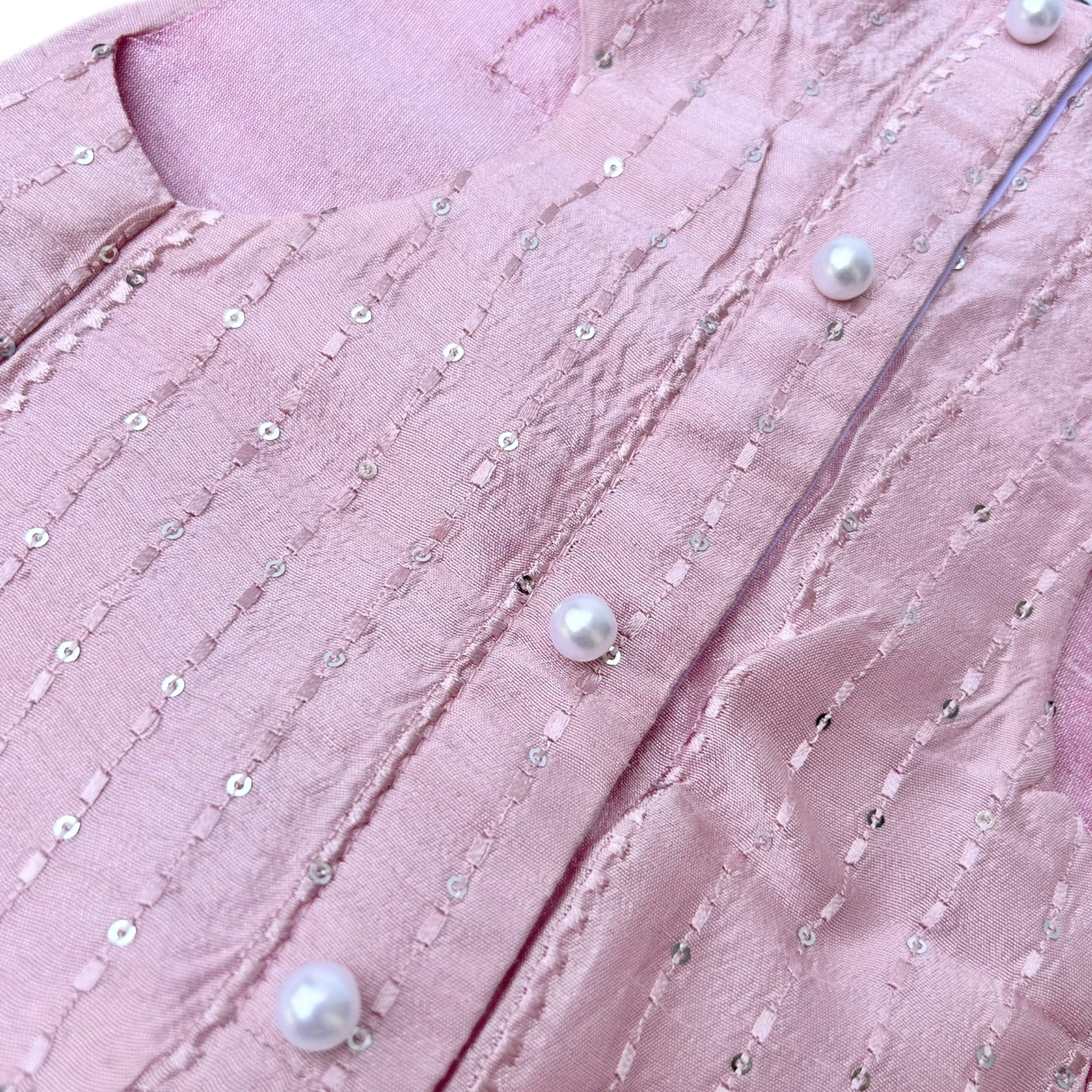 PINK TEXTURED PEARL DOG SHERWANI