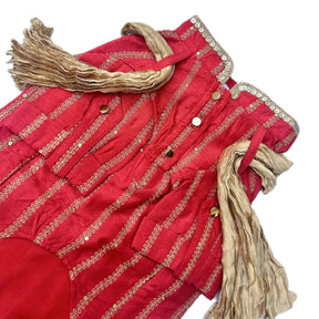 CARROT RED ZARI WORK DOG KURTA