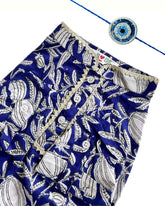 BLUE PHOOL COTTON DOG KURTA+EVIL EYE RAKHI FOR DOGS AND CATS