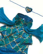 SHADES OF BLUE DOG KURTA+BLUE HEART RAKHI FOR DOGS AND CATS