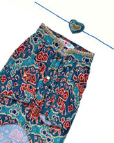 TEAL BLUE IKAT VELVET KURTA FOR DOGS AND CATS + BLUE HEART RAKHI FOR DOGS AND CATS
