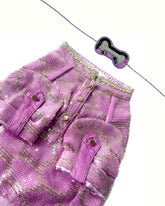 LAVENDER SEQUINS DOG KURTA+PURPLE PEARL RAKHI FOR DOGS AND CATS