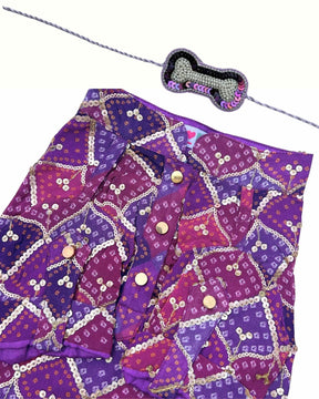 PURPLE DIAMOND DOG KURTA+PURPLE PEARL RAKHI FOR DOGS AND CATS