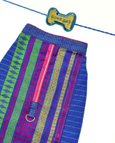 BLUE JAMDANI HANDWOVEN HARNESS KURTA+GOOD BOY BLUE BONE RAKHI FOR DOGS AND CATS
