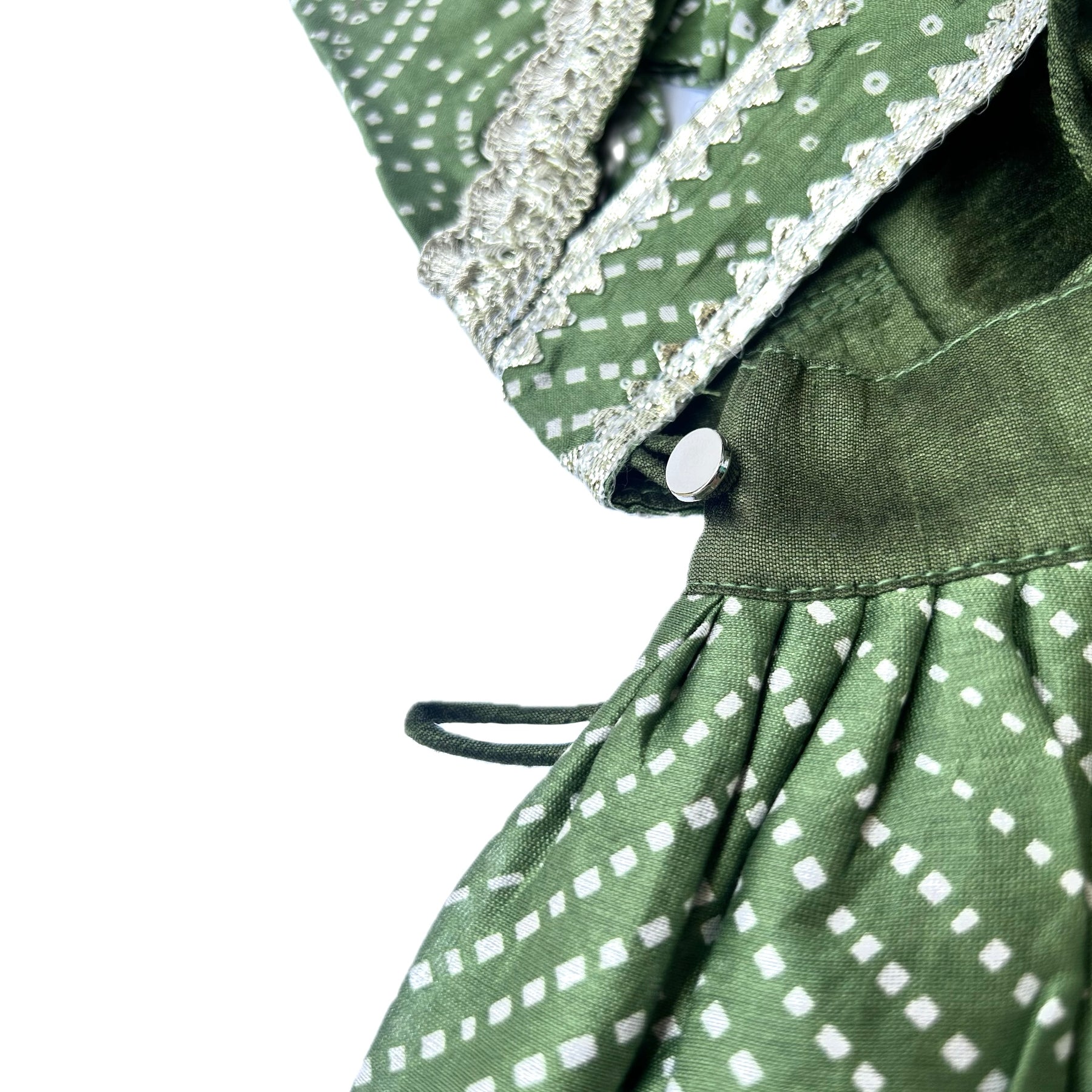 GREEN BANDHANI DOG LEHENGA