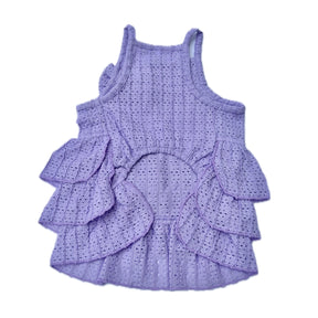 LAVENDER RUFFLED DOG DRESS