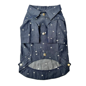 DENIM STAR JACKET STYLE DOG SHIRT