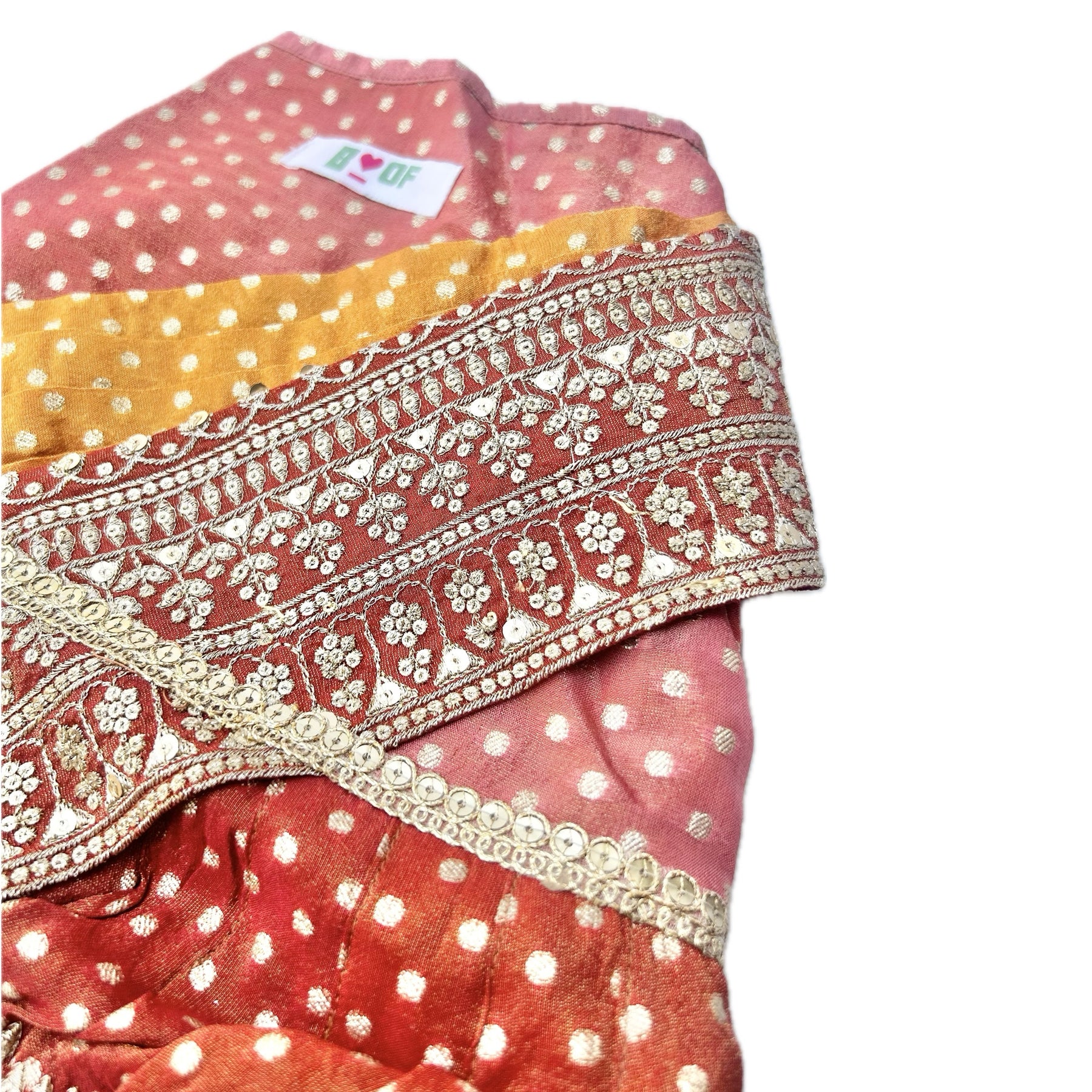 ORANGE BROCADE BORDER DOG SAREE