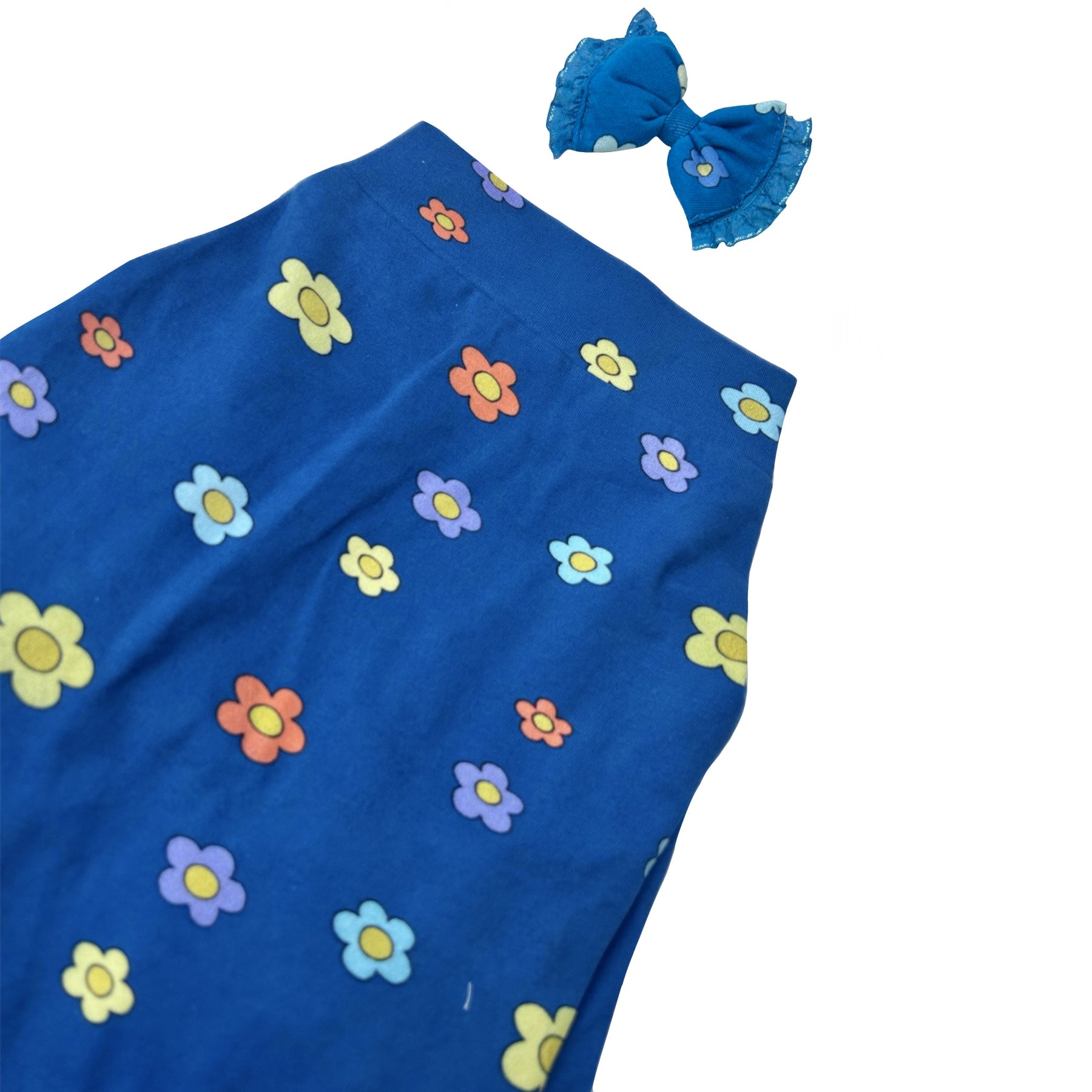 BLUE FLORAL FRILL TEE