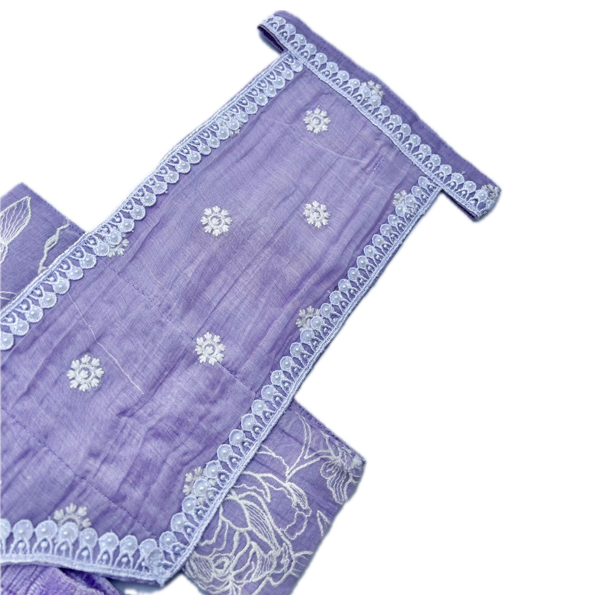 LAVENDER OFF-WHITE EMBROIDERY DOG LEHENGA