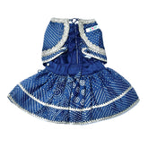 BLUE BANDHANI GOTA DOG LEHENGA