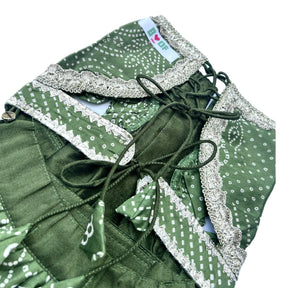 GREEN BANDHANI DOG LEHENGA