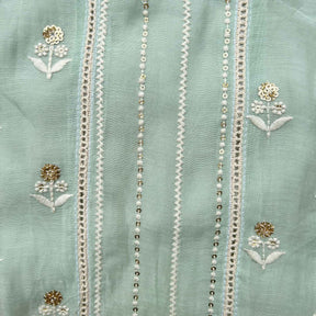 MINT GREEN CHIKANKARI GOTA PATTI KURTA FOR DOGS AND CATS