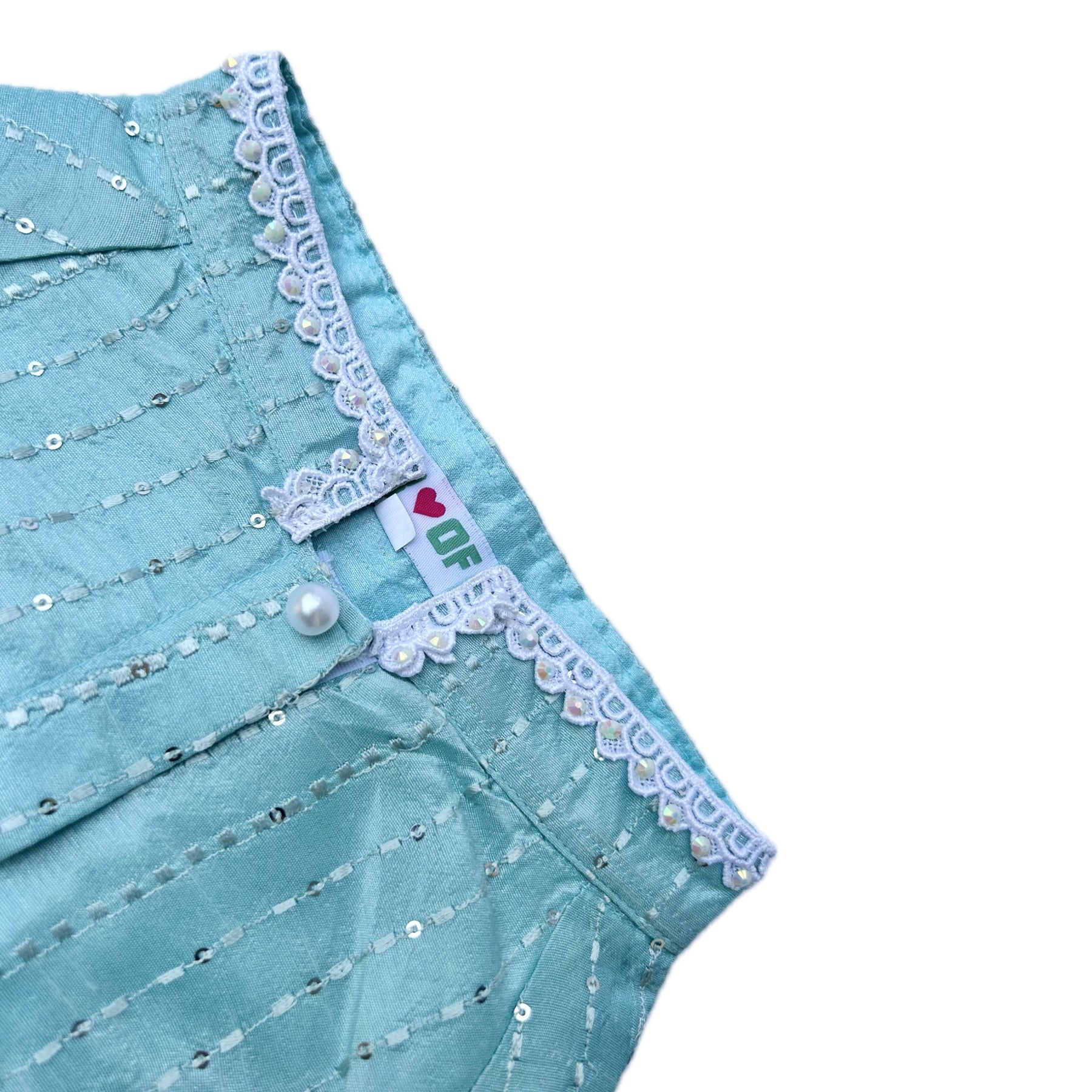 BLUE TEXTURED PEARL DOG SHERWANI