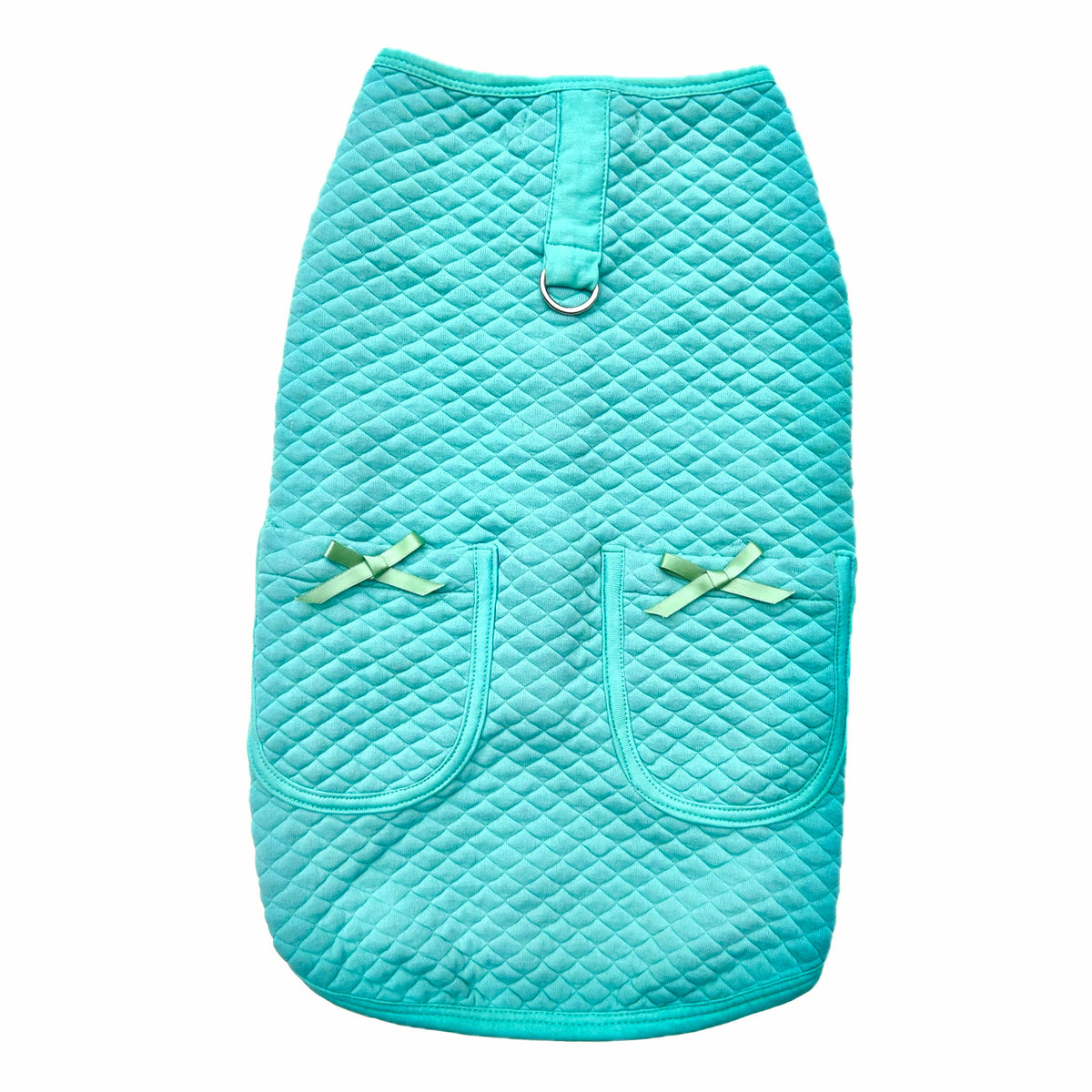 SEA BLUE QUILTED DOG HARNESS WAISTCOAT