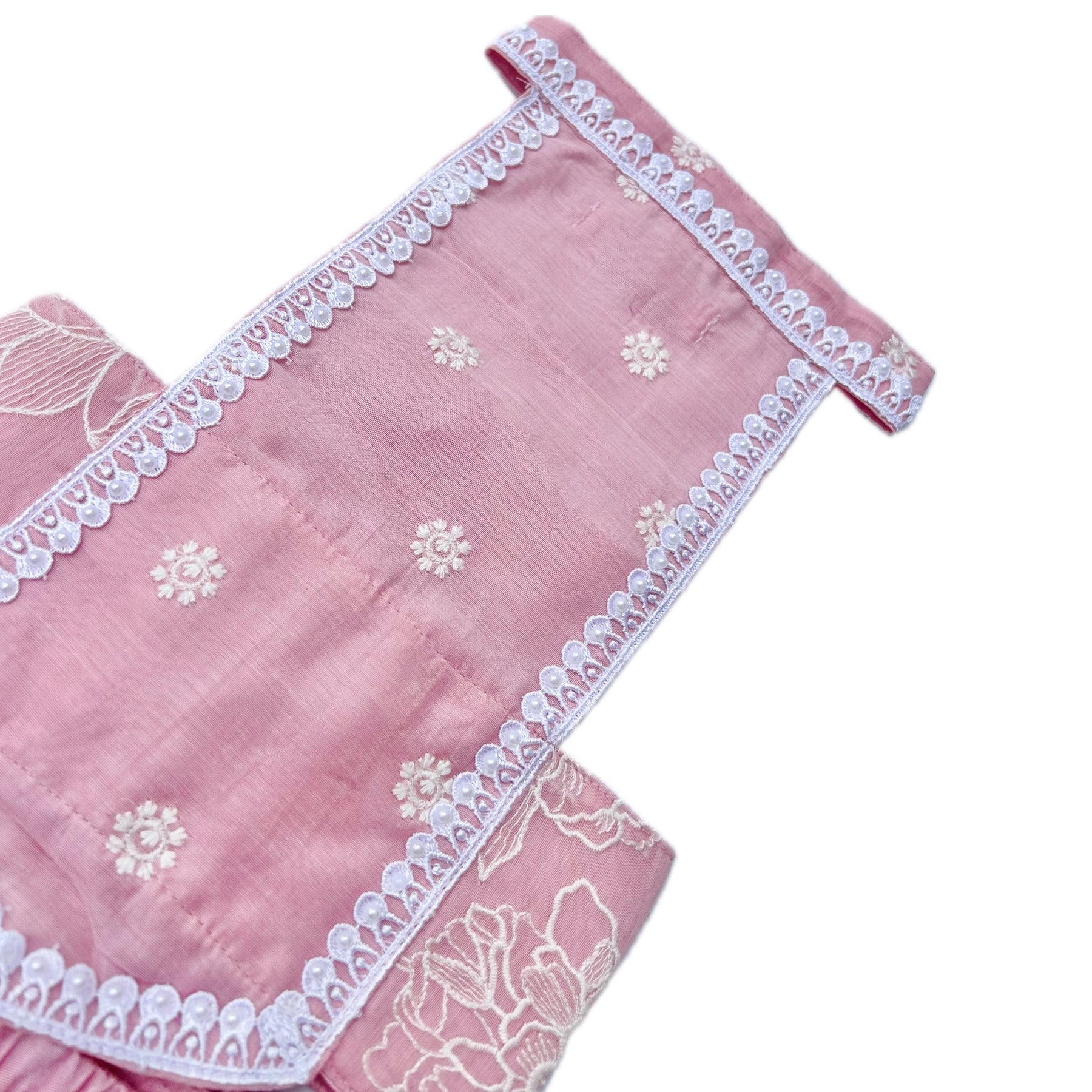 BLUSH PINK OFF-WHITE EMBROIDERY DOG LEHENGA