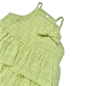 GREEN RUFFLED DOG DRESS