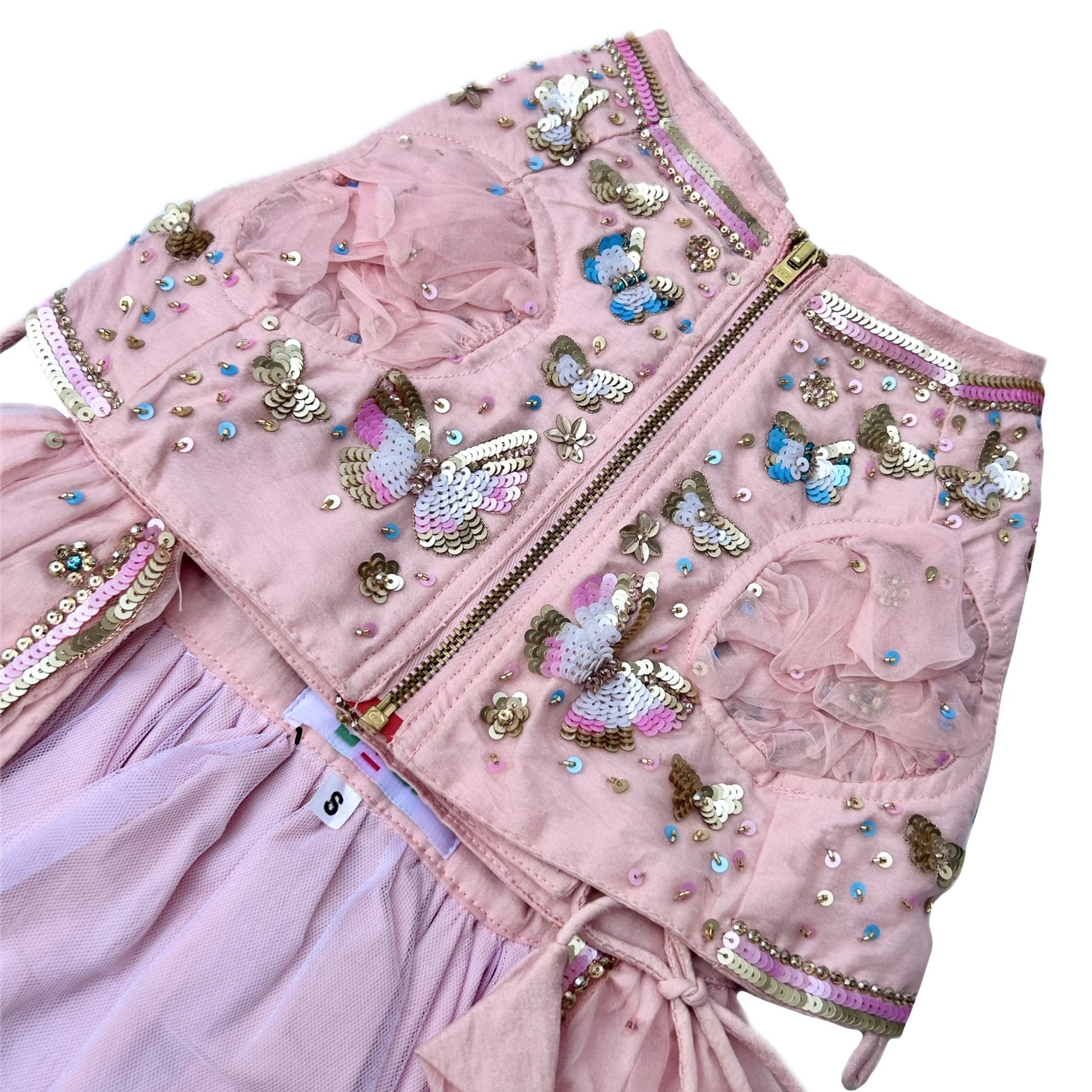 LIGHT PINK BUTTERFLY DOG LEHENGA