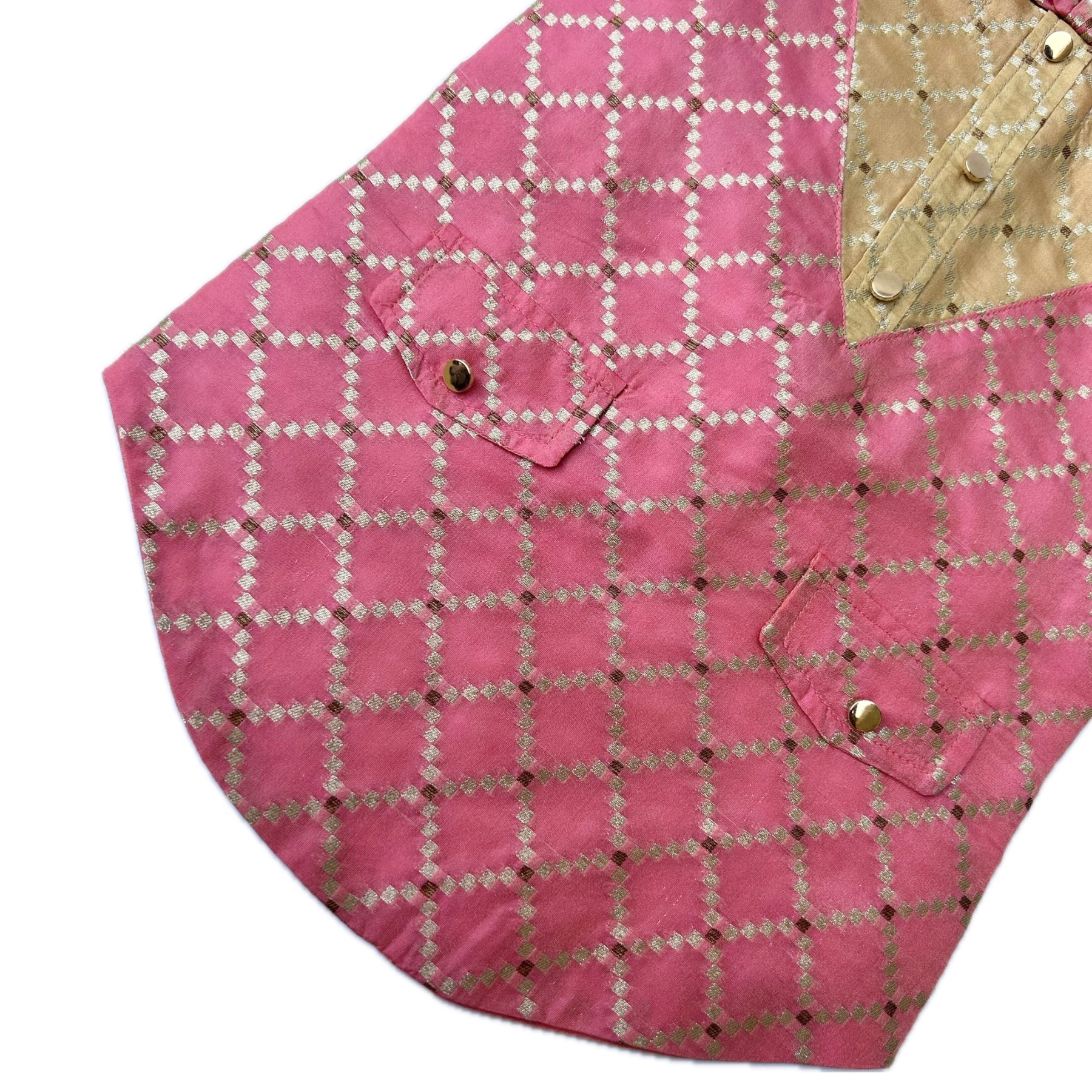 PINK BROCADE BOW DOG SHERWANI