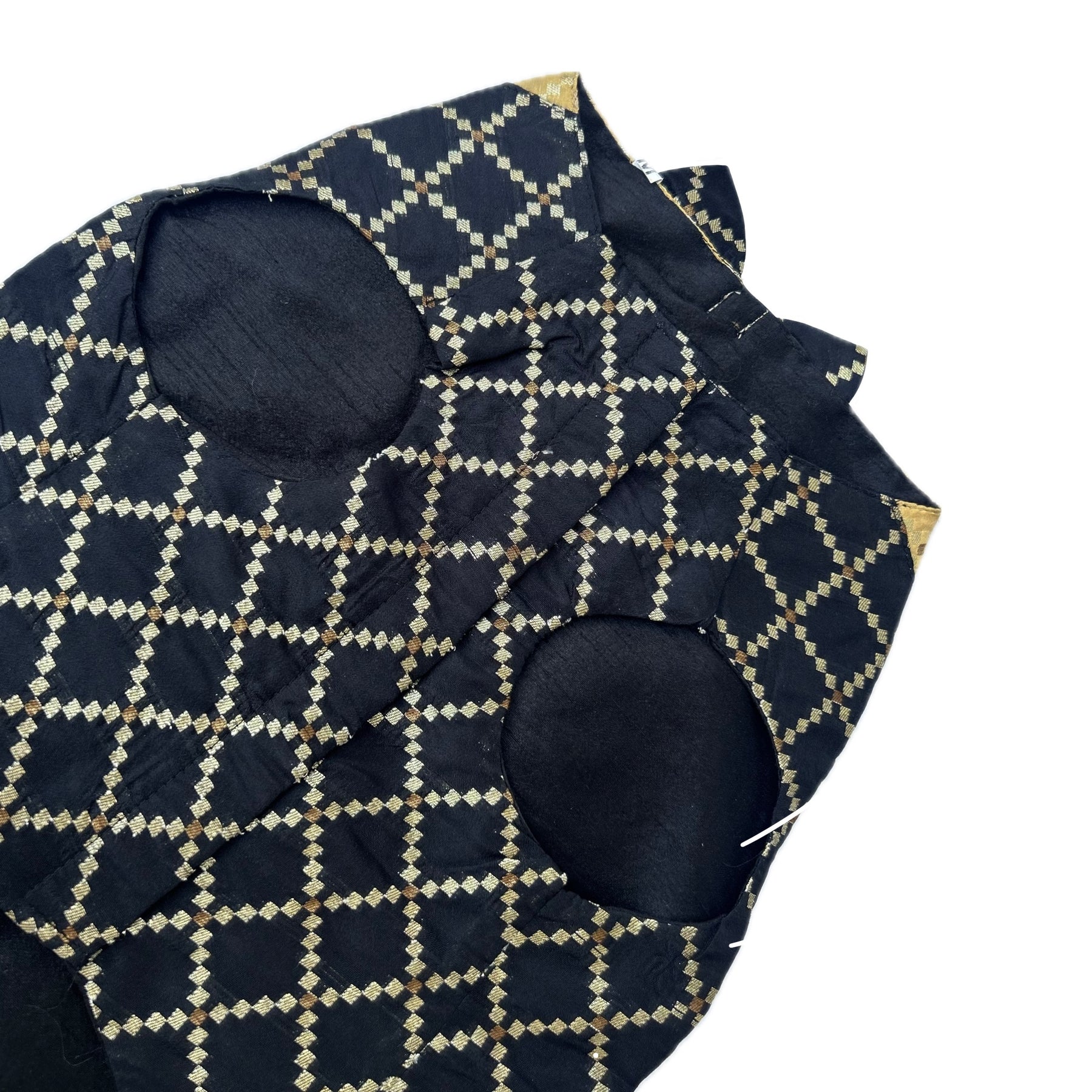 BLACK BROCADE BOW DOG SHERWANI