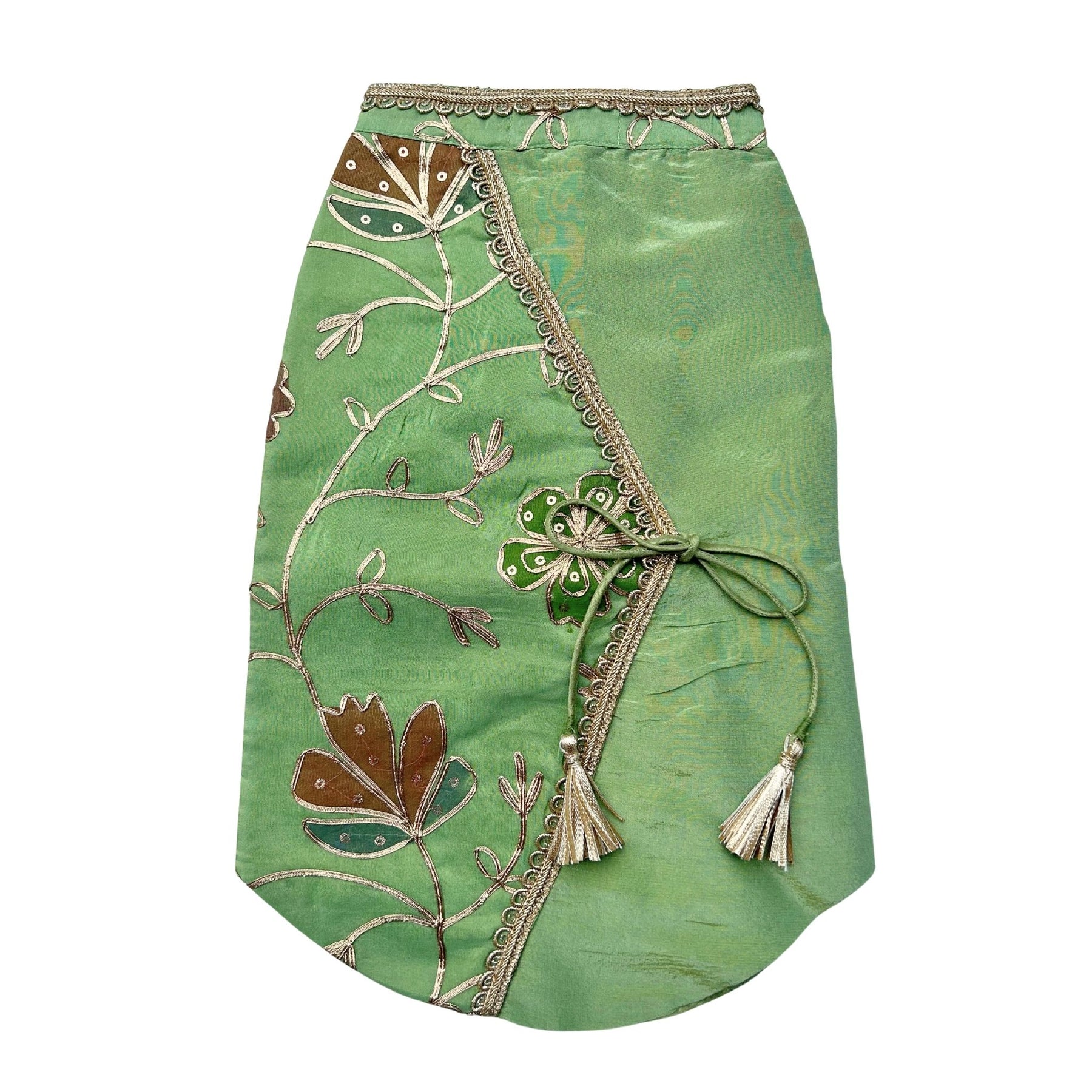 PISTA GREEN GOTA PHOOL WAISTCOAT FOR DOGS AND CATS