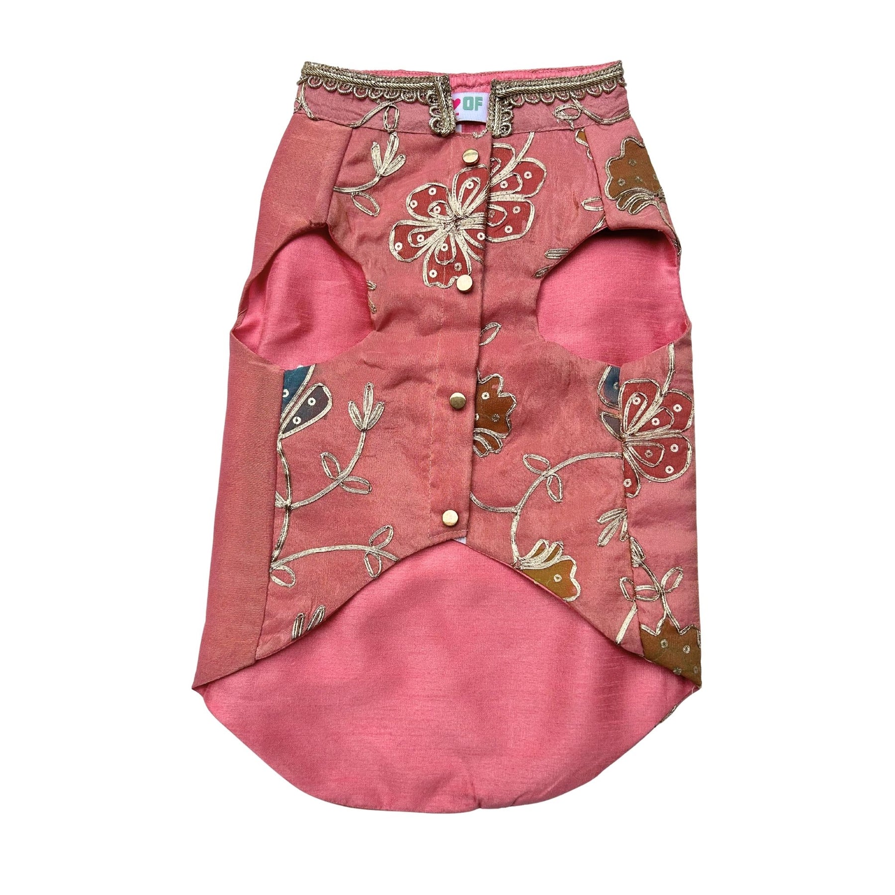 CORAL GOTA PHOOL WAISTCOAT FOR DOGS AND CATS