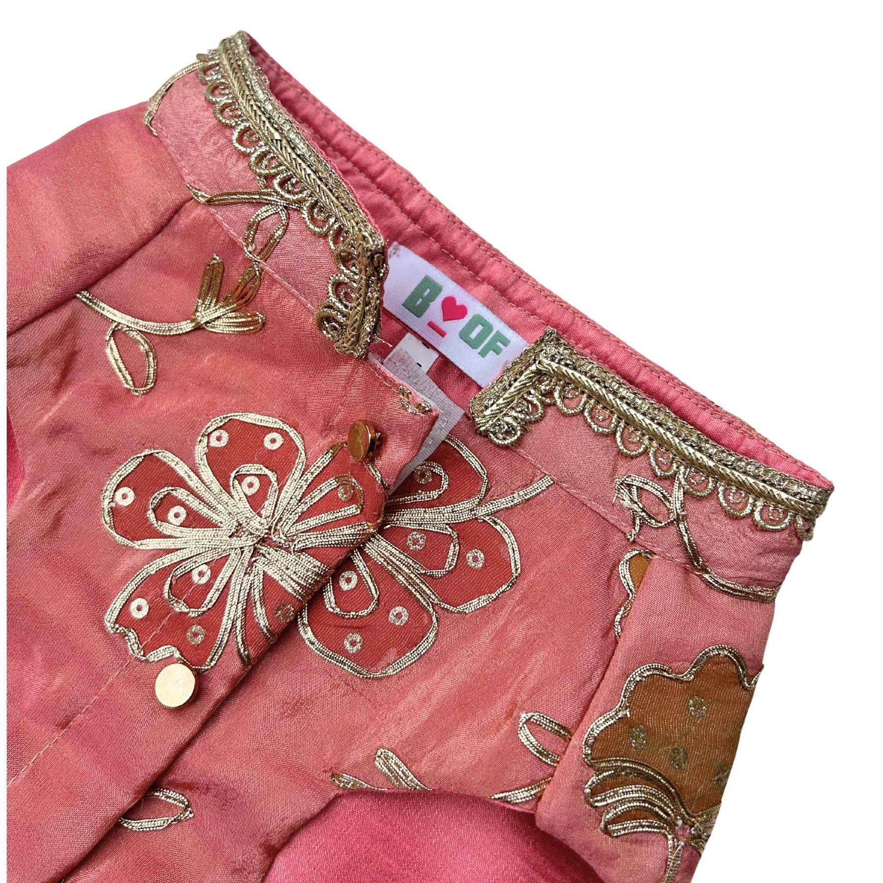 CORAL GOTA PHOOL WAISTCOAT FOR DOGS AND CATS