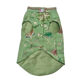 PISTA GREEN GOTA PHOOL WAISTCOAT FOR DOGS AND CATS