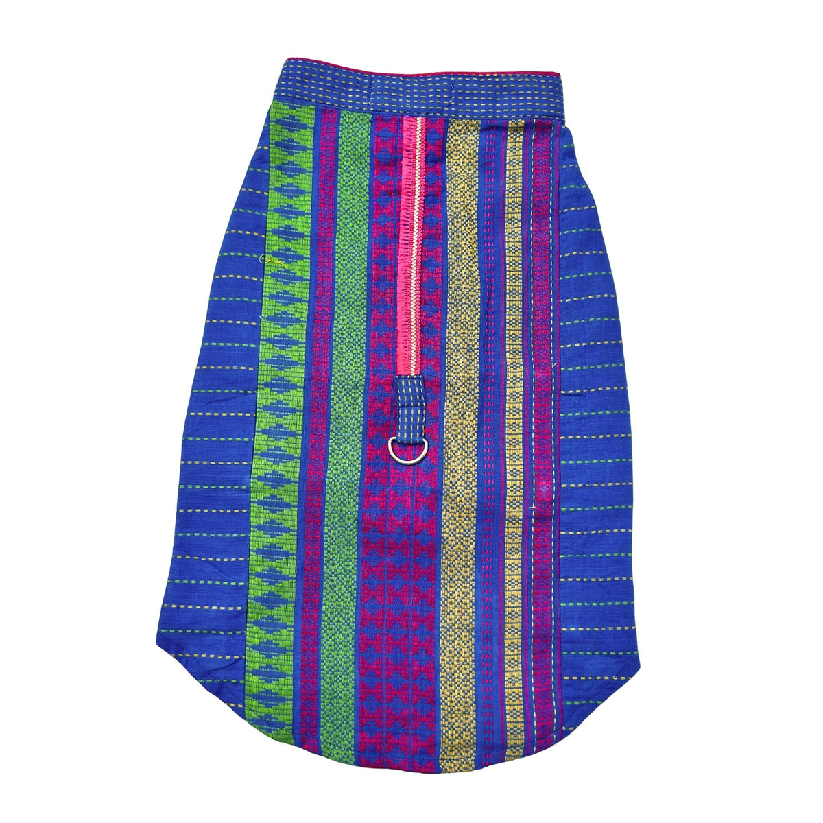 BLUE JAMDANI HANDWOVEN HARNESS KURTA+GOOD BOY BLUE BONE RAKHI FOR DOGS AND CATS