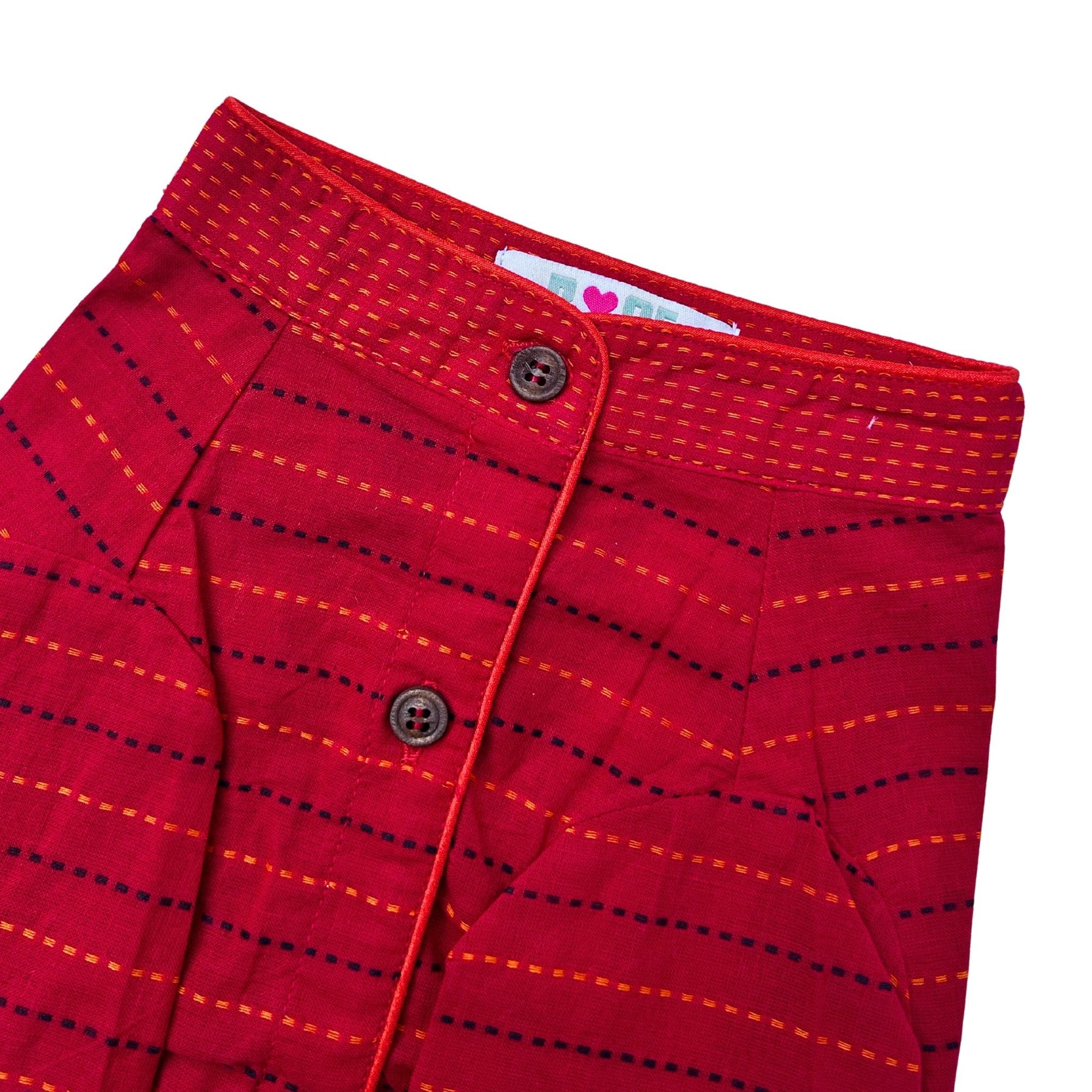 CRIMSON RED JAMDANI HANDWOVEN HARNESS KURTA FOR DOGS AND CATS