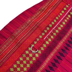 CRIMSON RED JAMDANI HANDWOVEN HARNESS KURTA FOR DOGS AND CATS