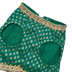 EMERALD GREEN ZARI LACE BROCADE LEHENGA FOR DOGS AND CATS