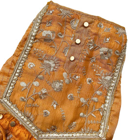 MUSTARD YELLOW FLORAL SEQUINS LEHENGA FOR DOGS AND CATS