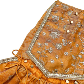 MUSTARD YELLOW FLORAL SEQUINS LEHENGA FOR DOGS AND CATS