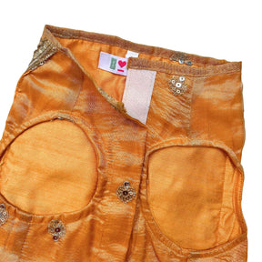 MUSTARD YELLOW FLORAL SEQUINS LEHENGA FOR DOGS AND CATS