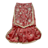 RED TISSUE FLORAL SEQUINS LEHENGA FOR DOGS AND CATS