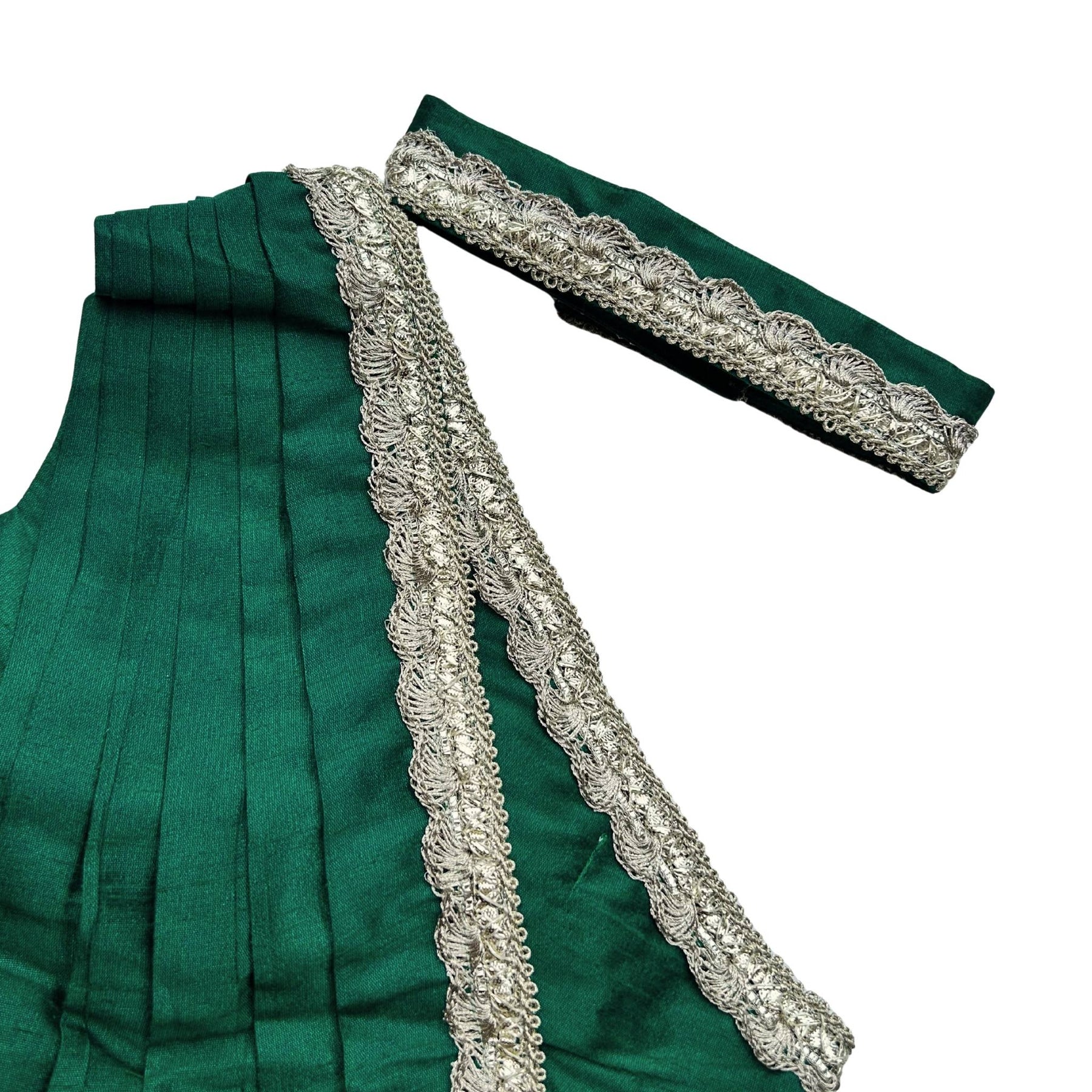 EMERALD GREEN OFF SHOULDER SAREE DRESS FOR DOGS AND CATS