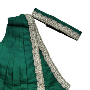 EMERALD GREEN OFF SHOULDER SAREE DRESS FOR DOGS AND CATS