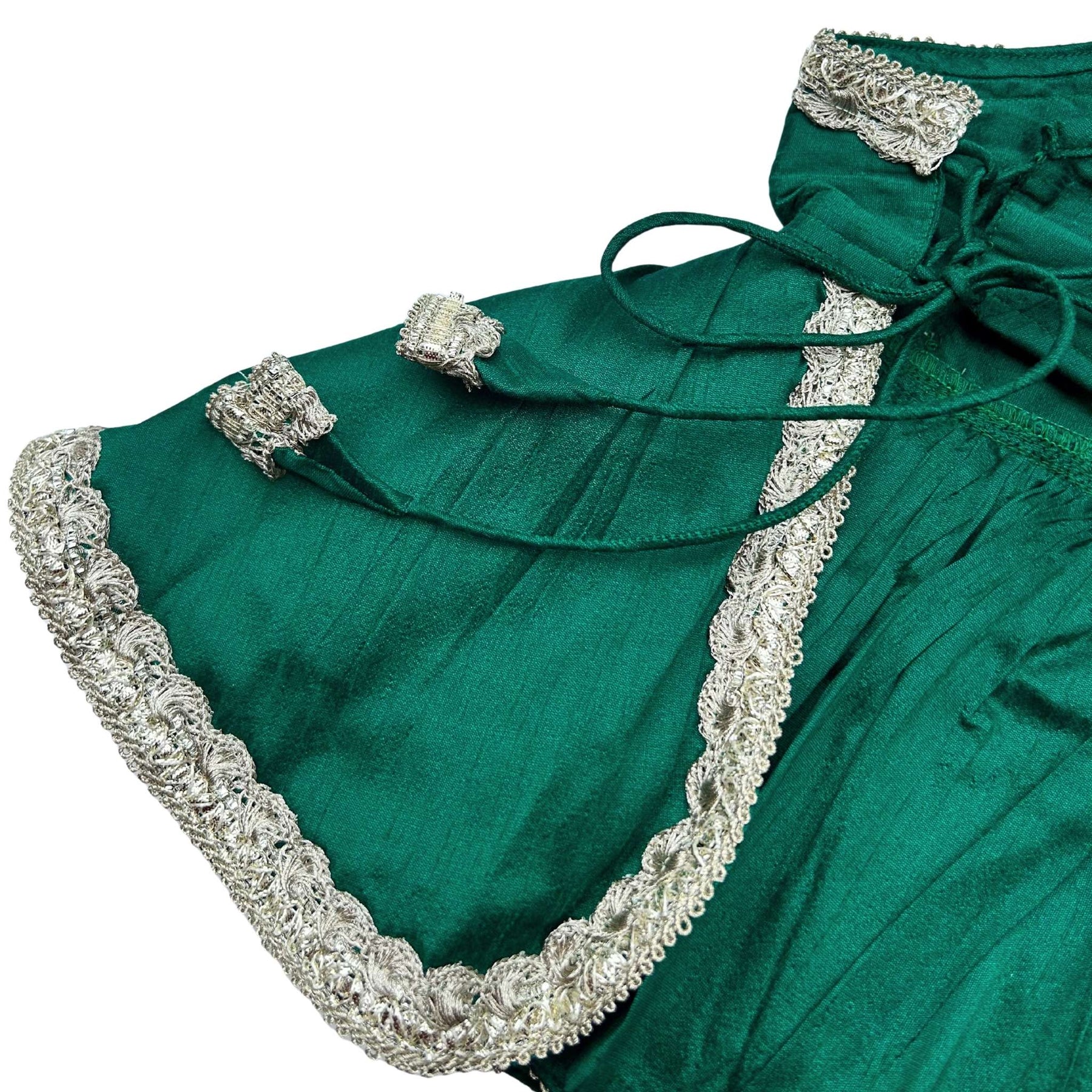 EMERALD GREEN OFF SHOULDER SAREE DRESS FOR DOGS AND CATS