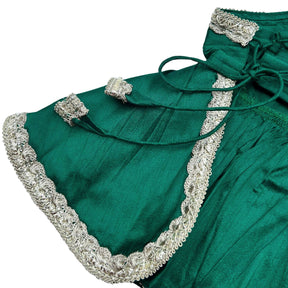 EMERALD GREEN OFF SHOULDER SAREE DRESS FOR DOGS AND CATS