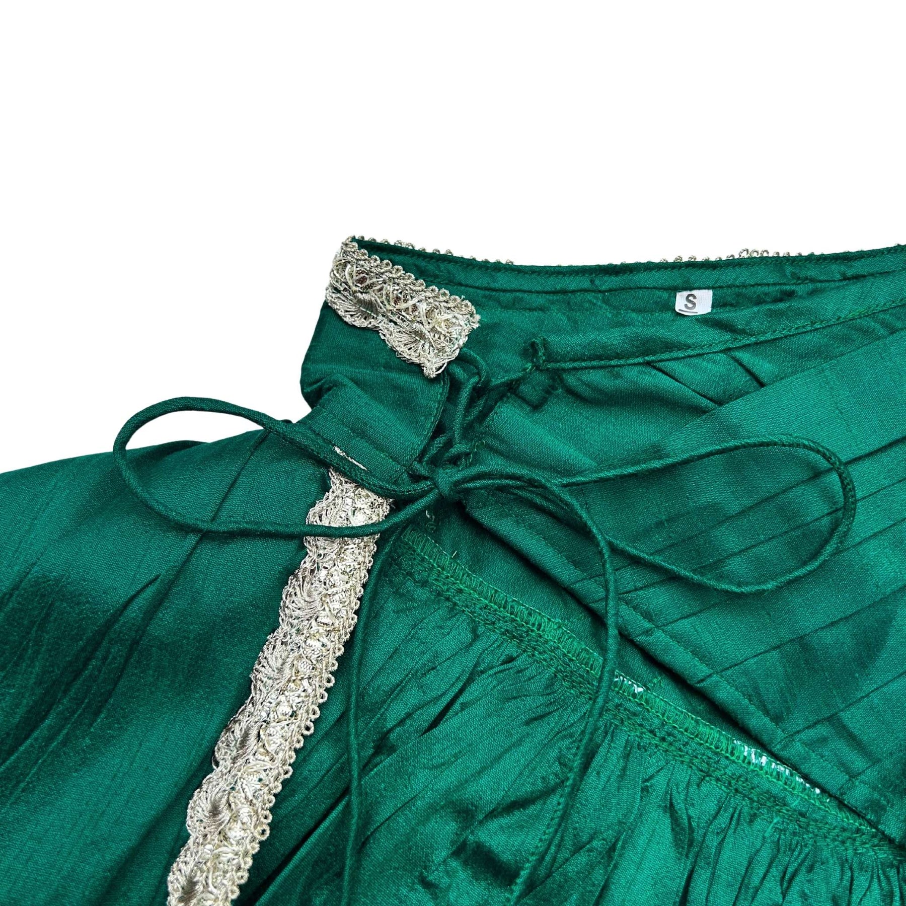 EMERALD GREEN OFF SHOULDER SAREE DRESS FOR DOGS AND CATS