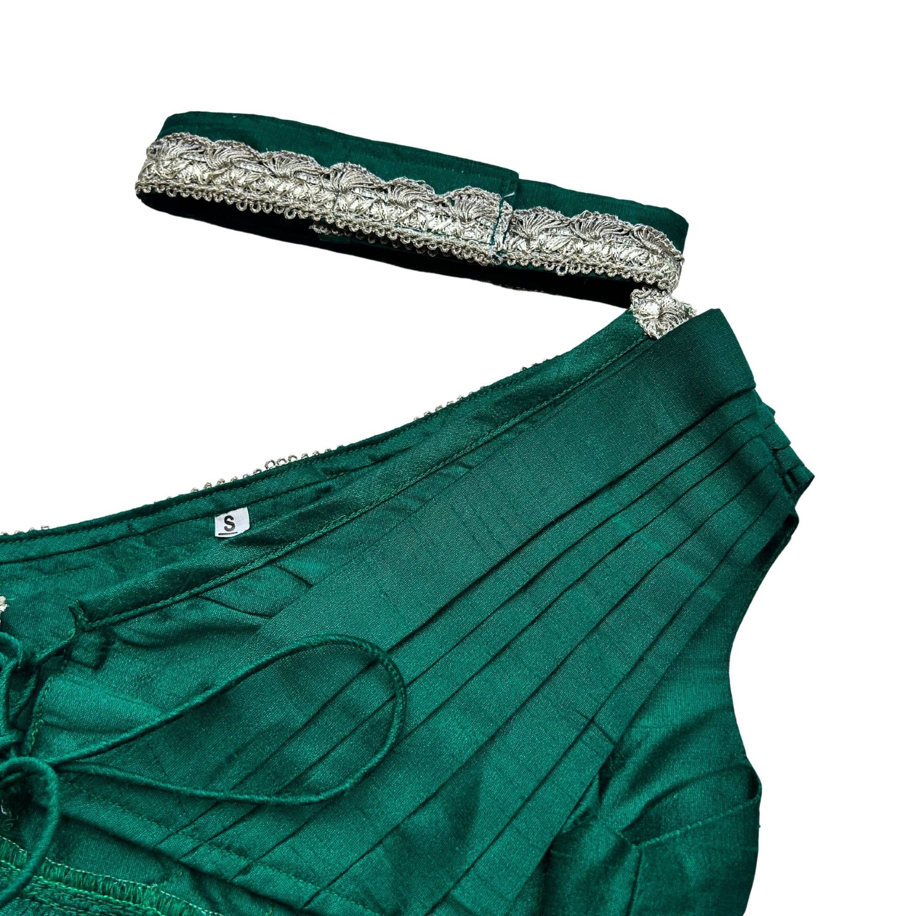 EMERALD GREEN OFF SHOULDER SAREE DRESS FOR DOGS AND CATS