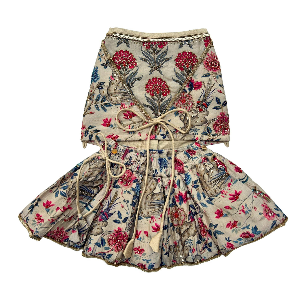 PANKHUDI HAND EMBROIDERED LEHENGA FOR DOGS AND CATS