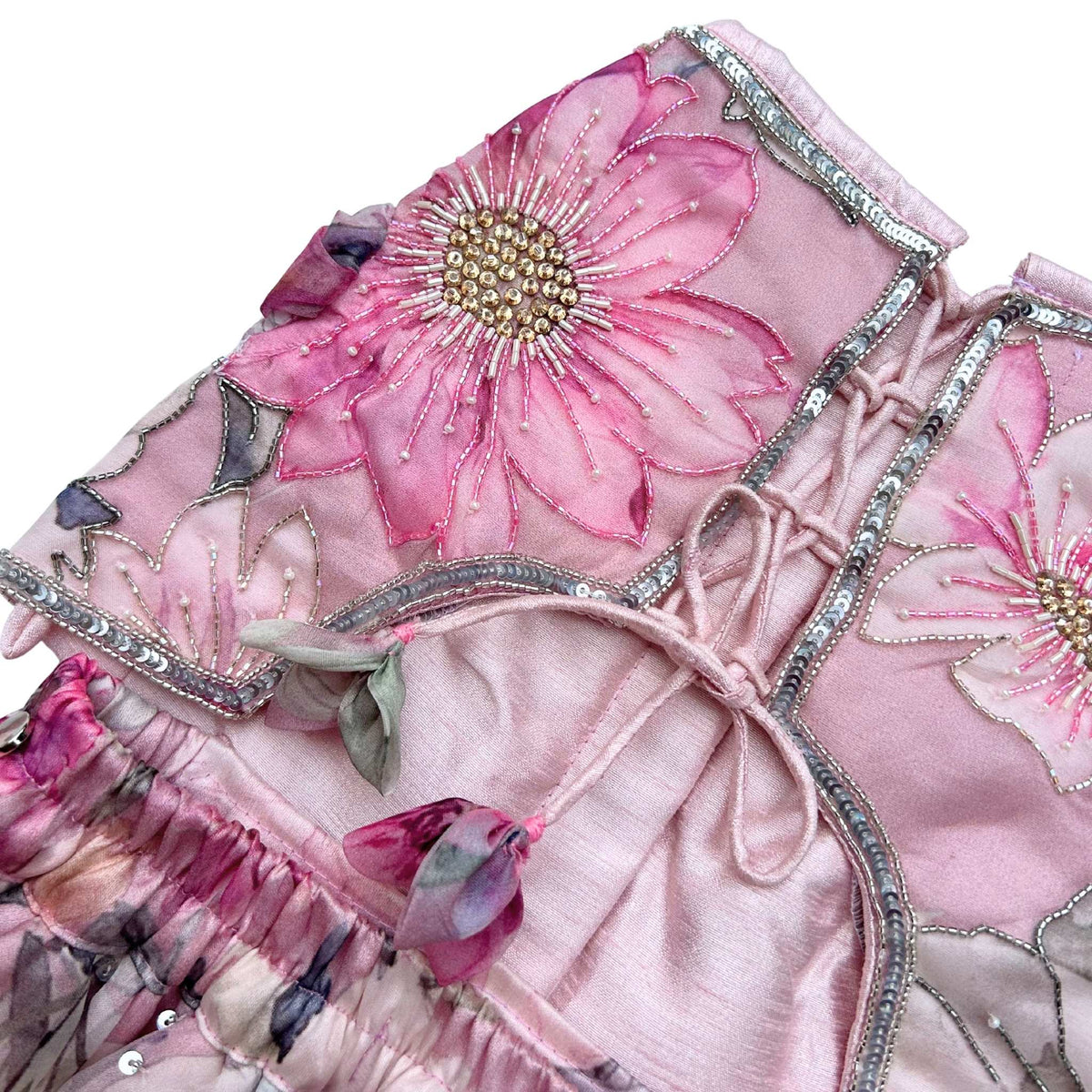GULNOOR PRINTED HAND EMBROIDERY LEHENGA FOR DOGS AND CATS