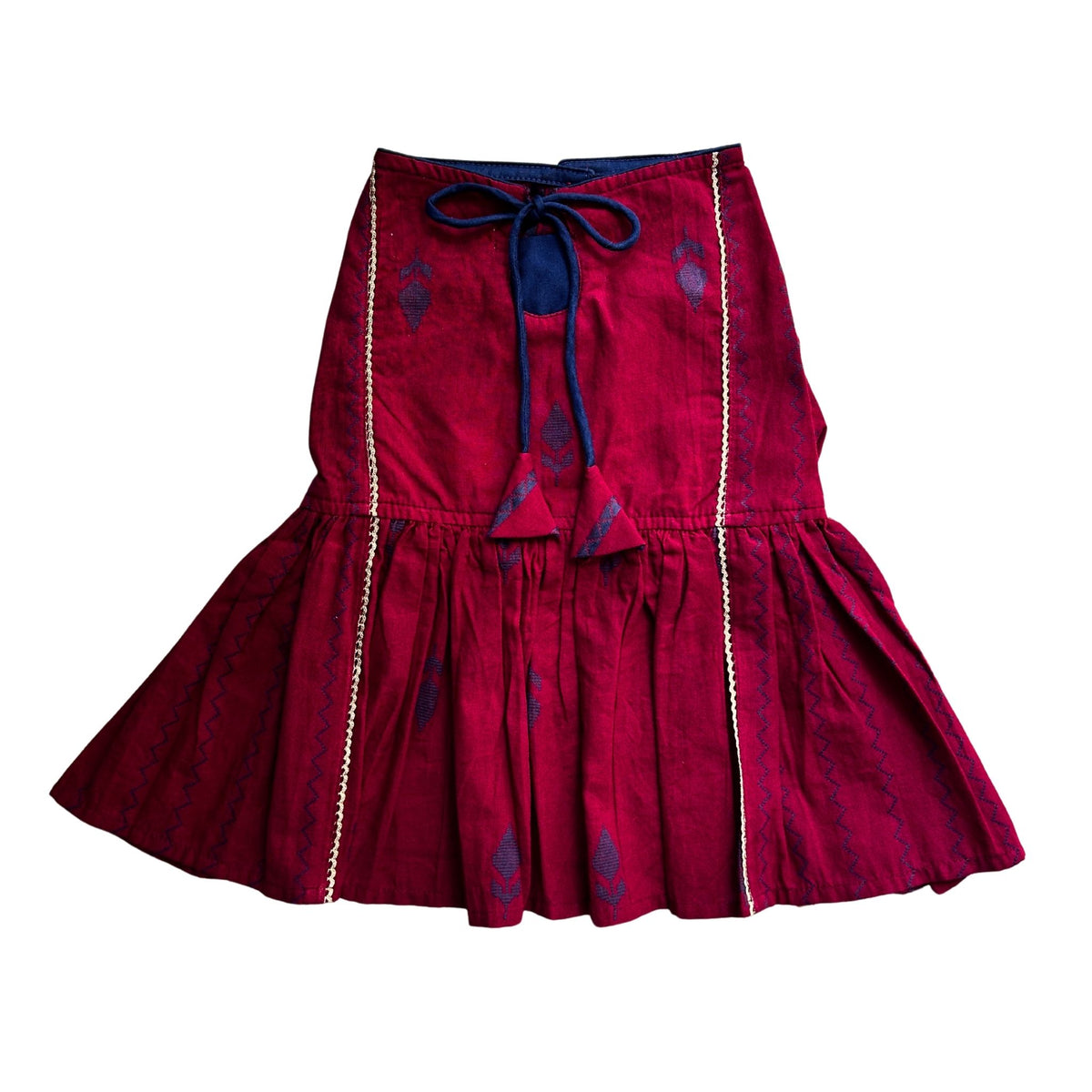MAROON JAMDANI HANDWOVEN DRESS FOR DOGS AND CATS
